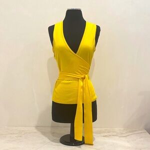 Express Design Studio NWOT Y2K Yellow Silk Blend Wrap  Limited Edition Size M